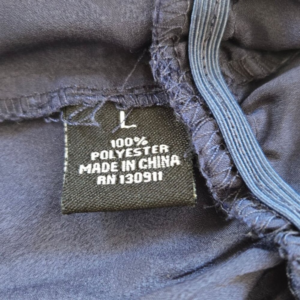 Willi Smith Womens Large Navy Blue Sleeveless Scoop Neck Top With Peplum Hem & C - Picture 5 of 6